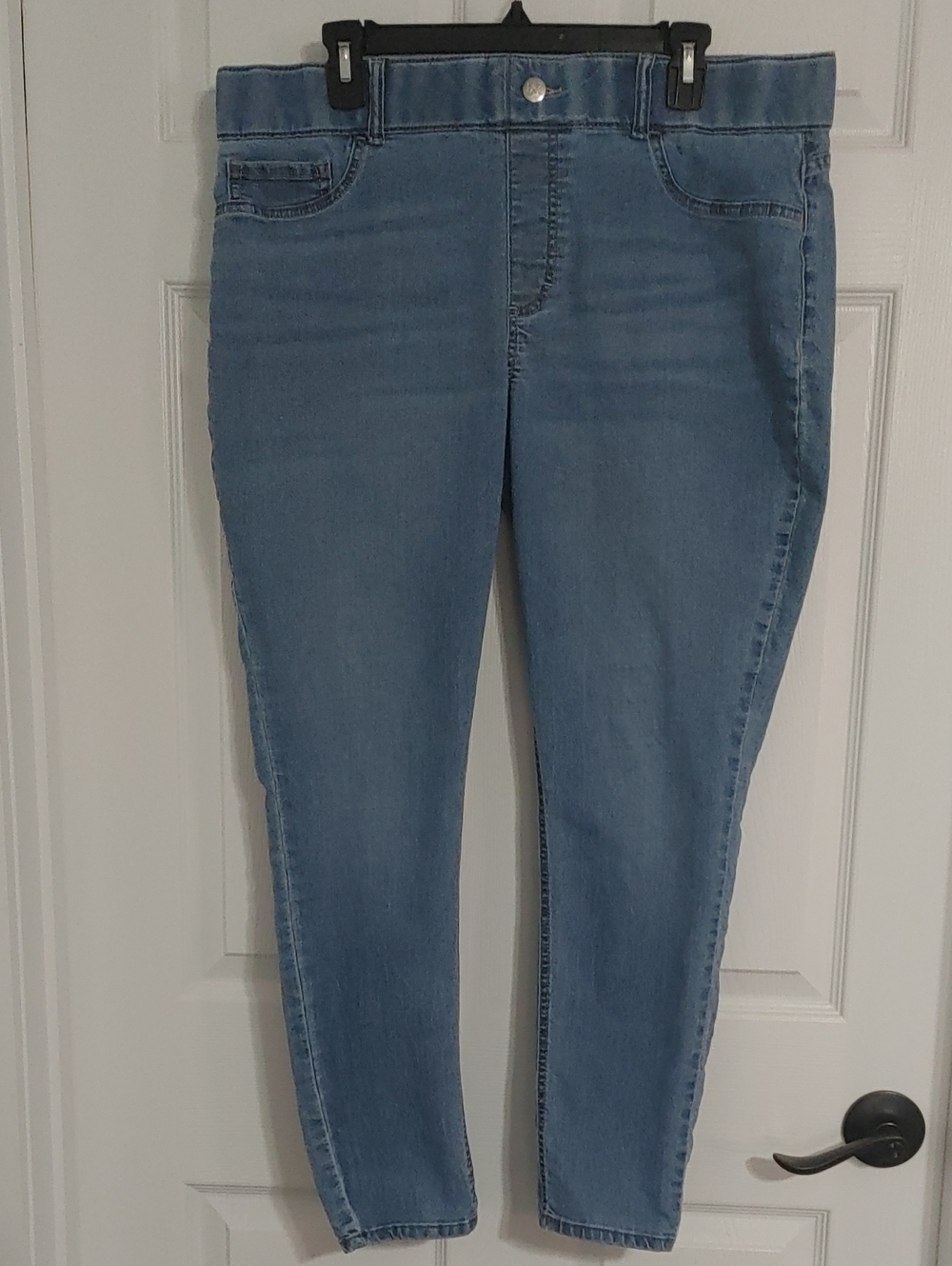 Lee Women’s Light Blue Stretch Skinny Pull On Above Ankle Length Jeans Size XL